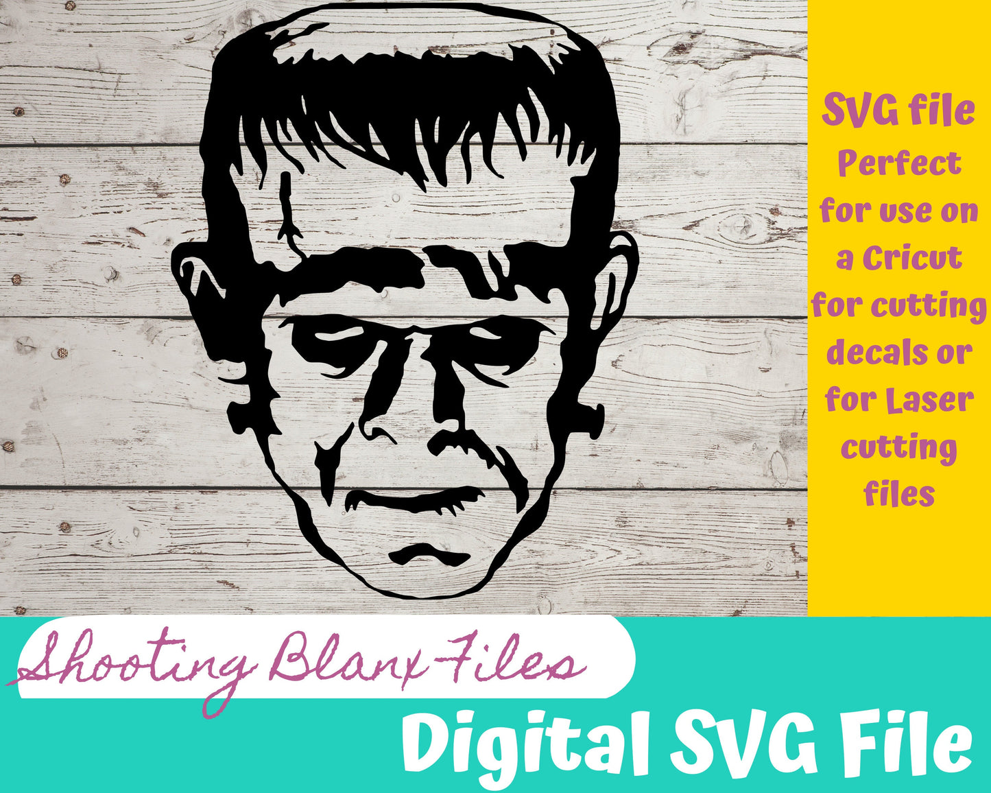 Frankenstein SVG files perfect for Cricut, Cameo, or Silhouette also for laser cutting Glowforge Horror