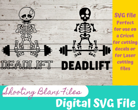 DeadLift Skeleton Weightlifting  SVG file for Cricut and laser engraving Glowforge, Scary, Halloween, Minimalistic, Halloween, Crossfit
