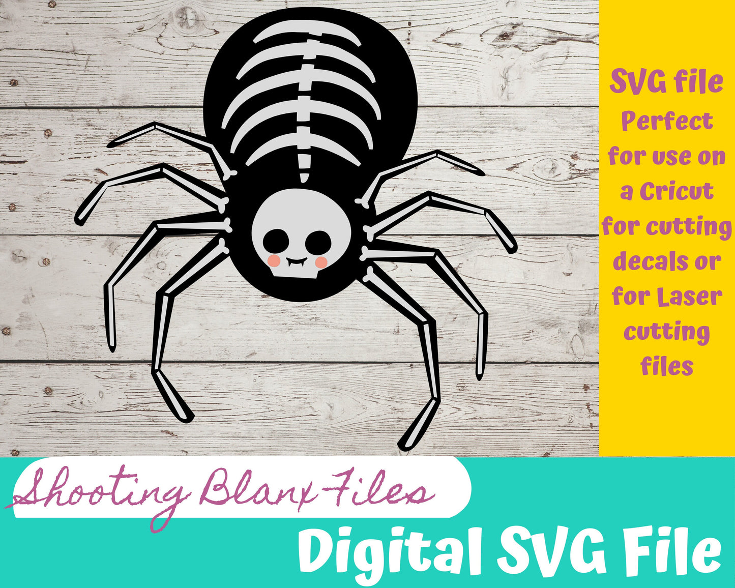 Spider Skeleton SVG file perfect for Cricut, Cameo, or Silhouette also for laser engraving Glowforge, Scary, Halloween, animal