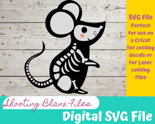 Mouse Skeleton SVG file perfect for Cricut, Cameo, or Silhouette also for laser engraving Glowforge, Scary, Halloween, animal, rat