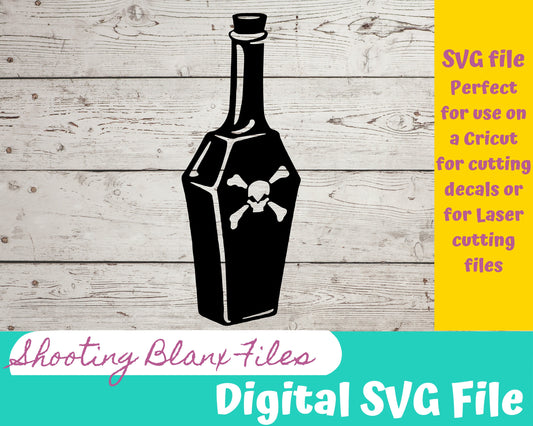 Poison Bottle  SVG file for Cricut - laser engraving Glowforge, Scary, Halloween, Minimalistic, Halloween, Skull