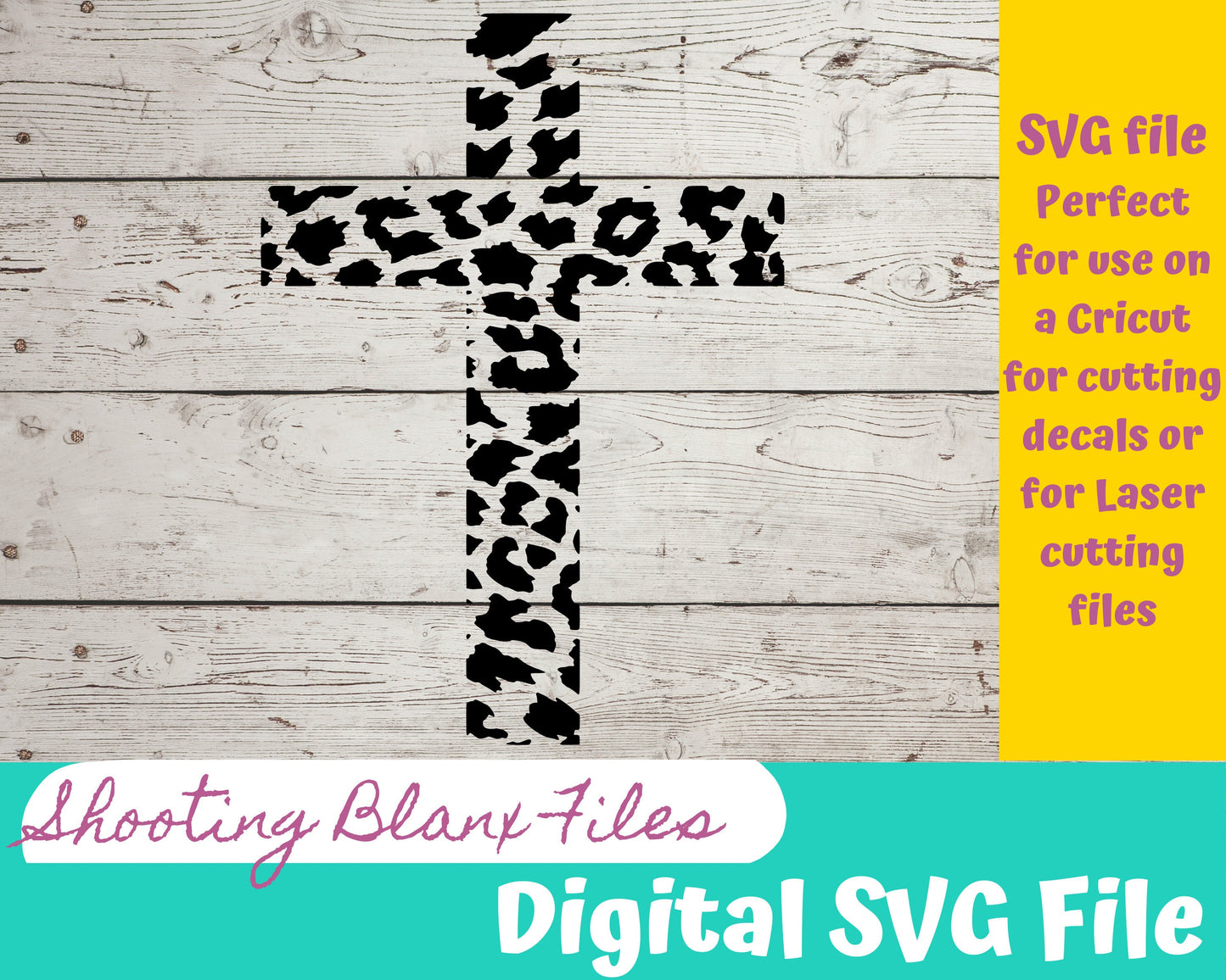 Animal Print Cross SVG files perfect for Cricut, Cameo, or Silhouette also for laser engraving Glowforge, tumbler, Chaeta, Leopard