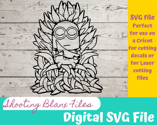 Yellow Worker SVG file perfect for Cricut, Cameo, or Silhouette also for laser engraving Glowforge, Cartoon, Banana