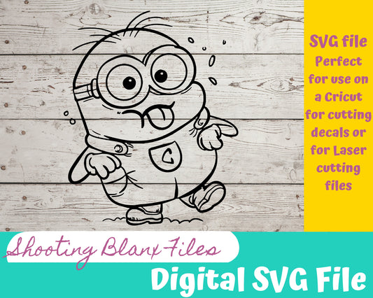 Yellow midget SVG file perfect for Cricut, Cameo, or Silhouette also for laser engraving Glowforge, Cartoon, Banana