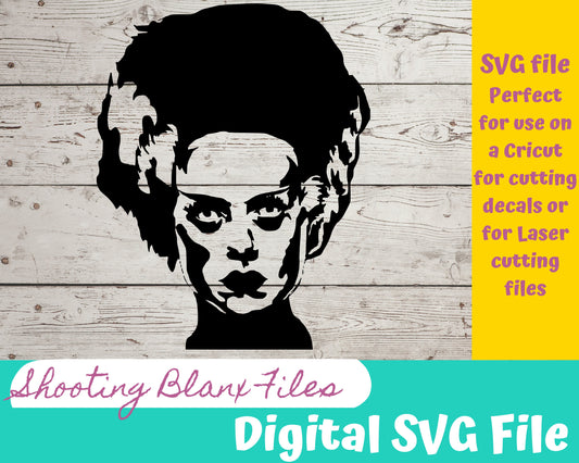 Bride of an undead man Classic Horror SVG files perfect for Cricut, Cameo, or Silhouette also for laser cutting Glowforge