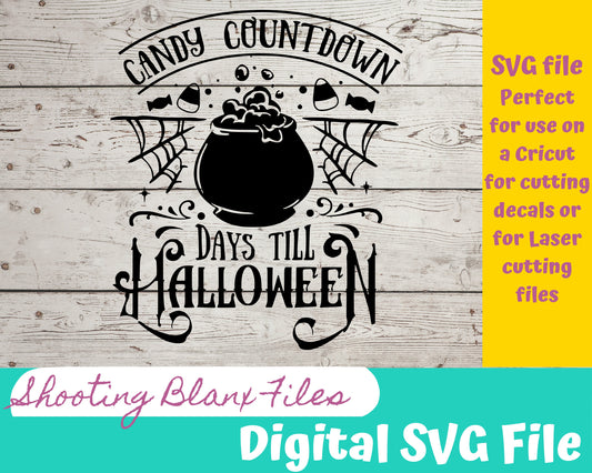 Candy Countdown SVG file for Cricut - laser engraving Glowforge, Scary, Halloween, Minimalistic, Halloween, Horror, phrase, saying