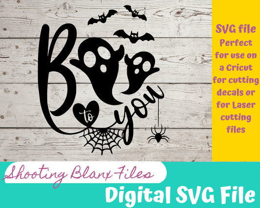 Boo to you  SVG file for Cricut - laser engraving Glowforge, Scary, Halloween, Minimalistic, Halloween, Horror, phrase, saying