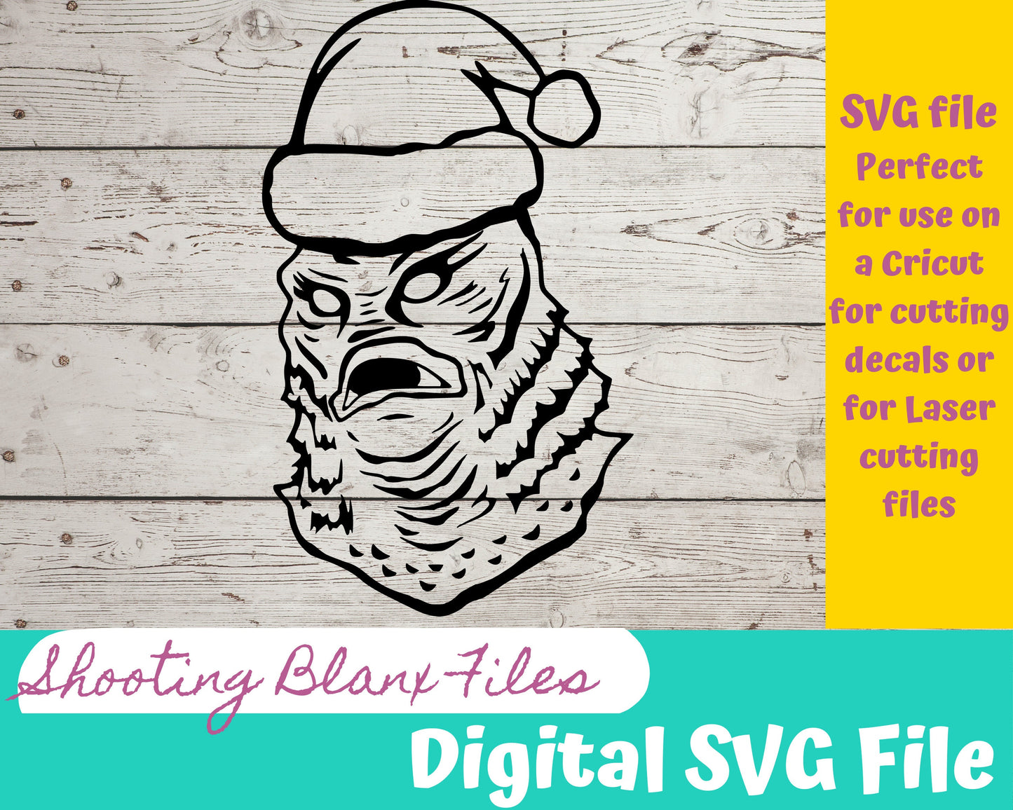 Classic Horror Christmas SVG files perfect for Cricut, also for laser cutting Glowforge , Frankenstein, Wolfman, swamp thing