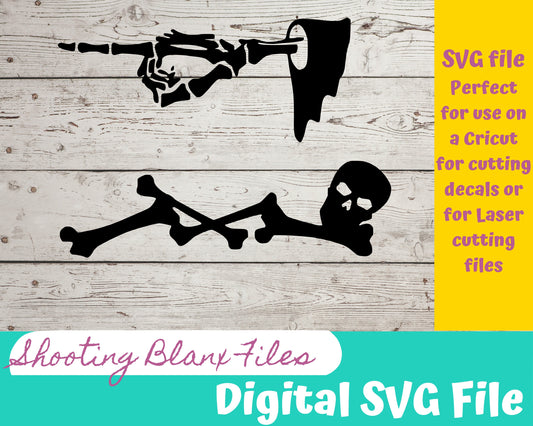 Bone Boarders  SVG file for Cricut - laser engraving Glowforge, Scary, Halloween, Minimalistic, Halloween, Skull