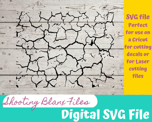 Cracked Pattern SVG files perfect for Cricut, Cameo, or Silhouette also for laser engraving Glowforge, tumbler, broken glass, shattered