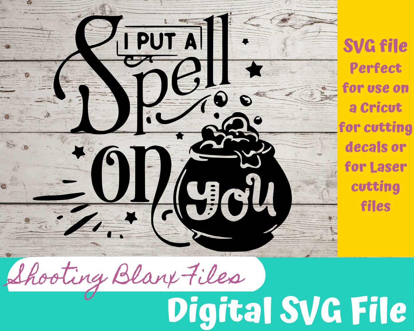 I put a spell on you SVG file for Cricut - laser engraving Glowforge, Scary, Halloween, Minimalistic, Halloween, Horror, phrase, saying