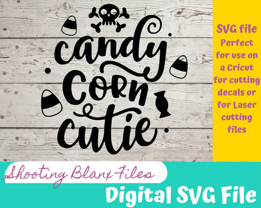 Candy Corn Cutie SVG file for Cricut - laser engraving Glowforge, Scary, Halloween, Minimalistic, Halloween, Horror, phrase, saying