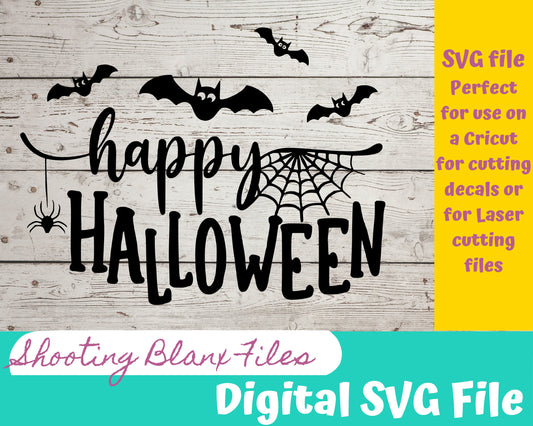 Happy Halloween SVG file for Cricut - laser engraving Glowforge, Scary, Halloween, Minimalistic, Halloween, Horror, phrase, saying