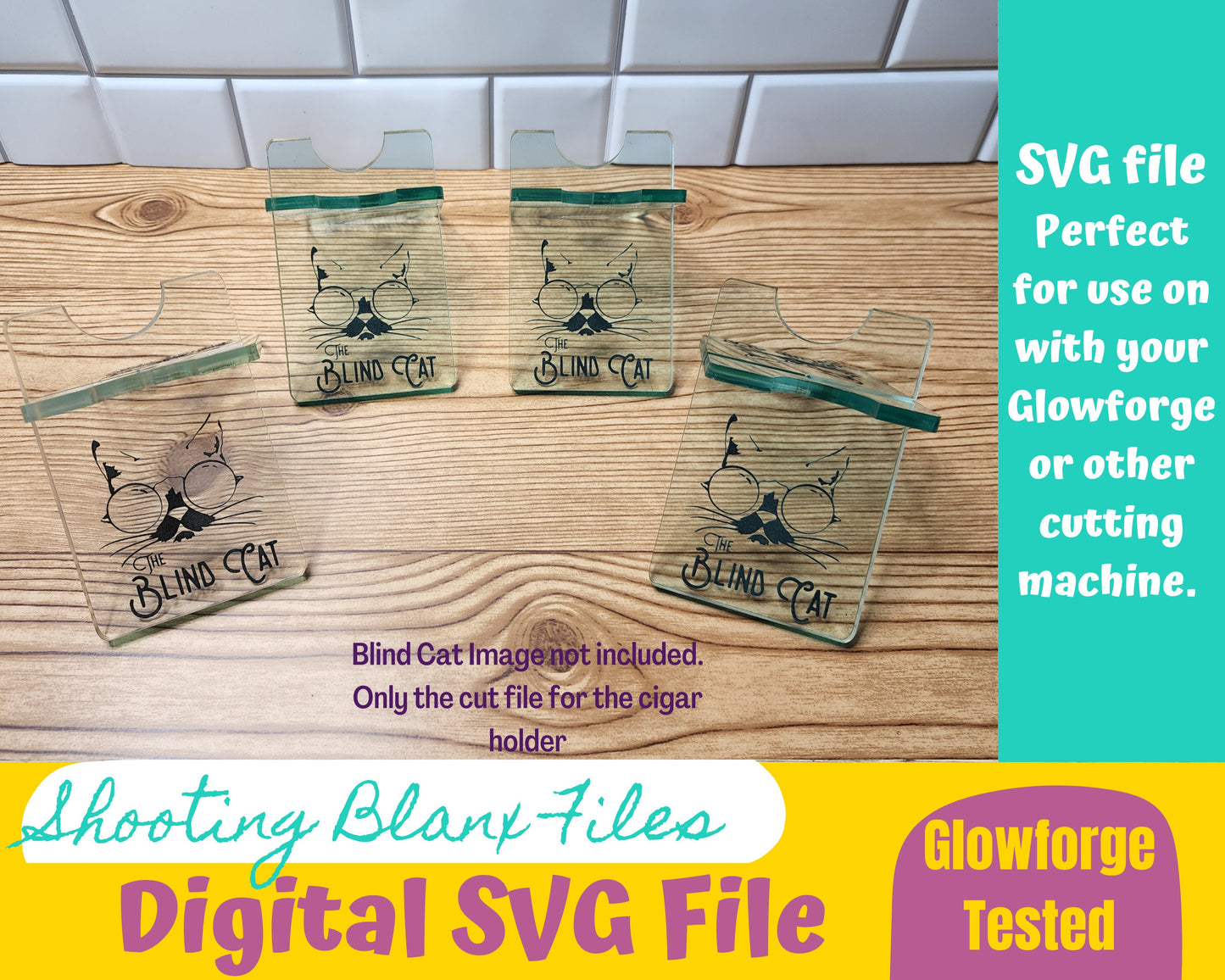 Cigar Holder SVG File only Glowforge File, Cigar Bar, Home Bar, Bar Decor