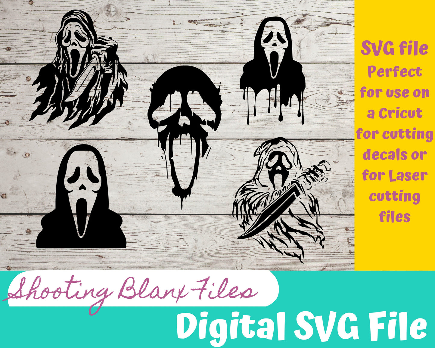 Horror SVG file for Cricut - laser Glowforge, Scary, Halloween, Minimalistic, Halloween, Classic, Scary movies, monsters Spooky