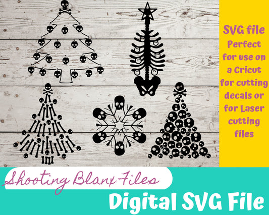 Horror Christmas Trees SVG file for Cricut - laser Glowforge, Scary, Halloween, Minimalistic, Halloween, Classic, Scary movies, Spooky