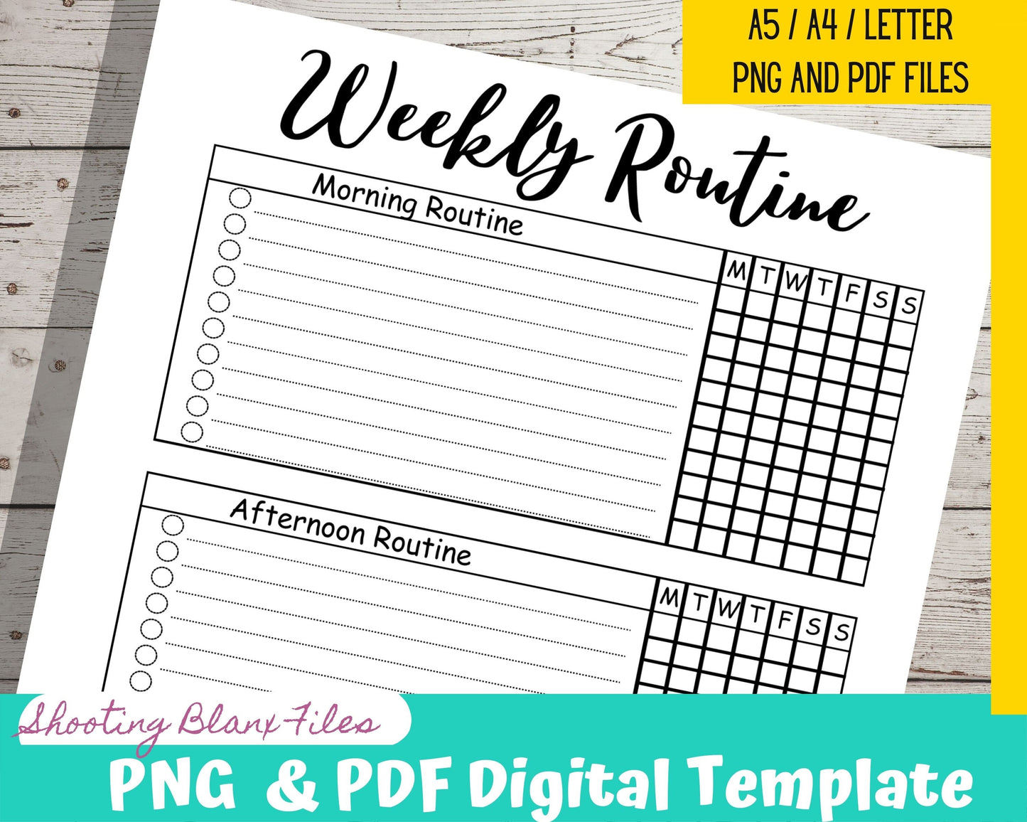 Routine Bundle planner, Daily Routine, Monthly Routine, Weekly Routine, Daily Checklist, Agenda Planner, Month calendar, Daily bujo insert