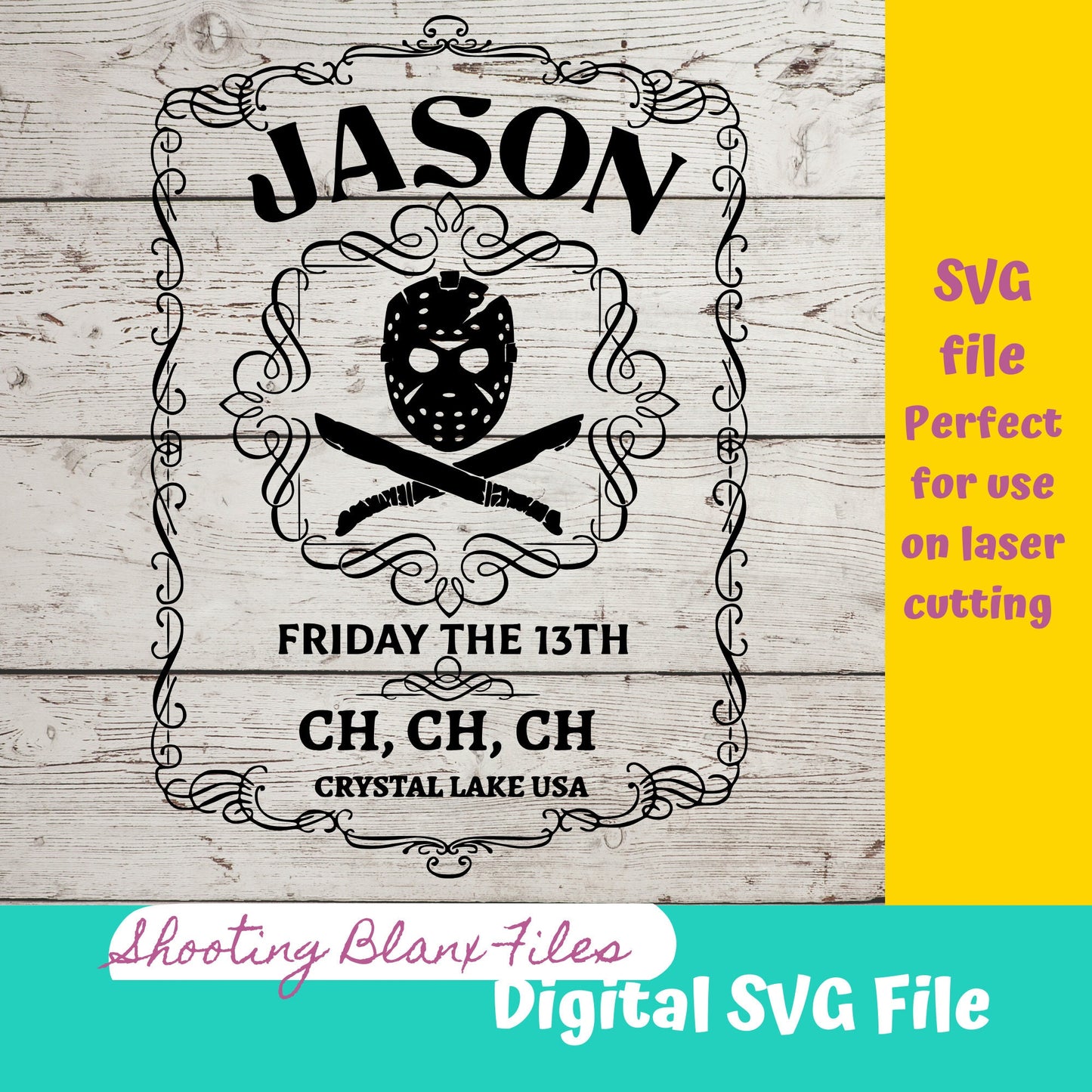 Horror Whiskey Flask Labels  SVG Files | Halloween whisky | Glowforge Halloween Cut File | Digital File, Jason
