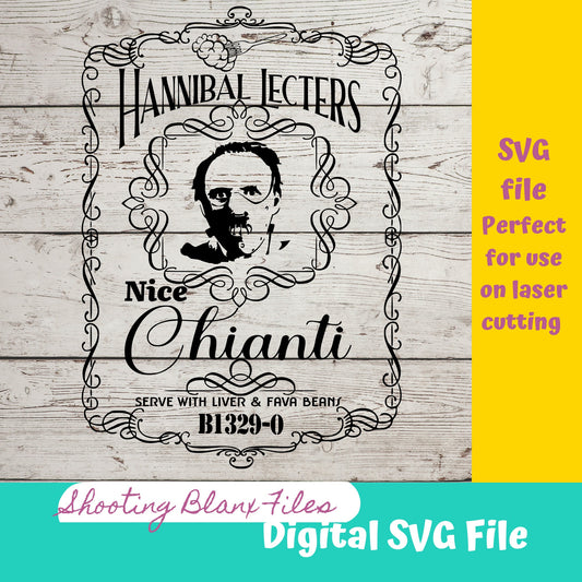 Horror Whiskey Flask Labels  SVG Files | Halloween whisky | Glowforge Cut File | Digital File, Hannibal Lecter, Silence of the Lambs