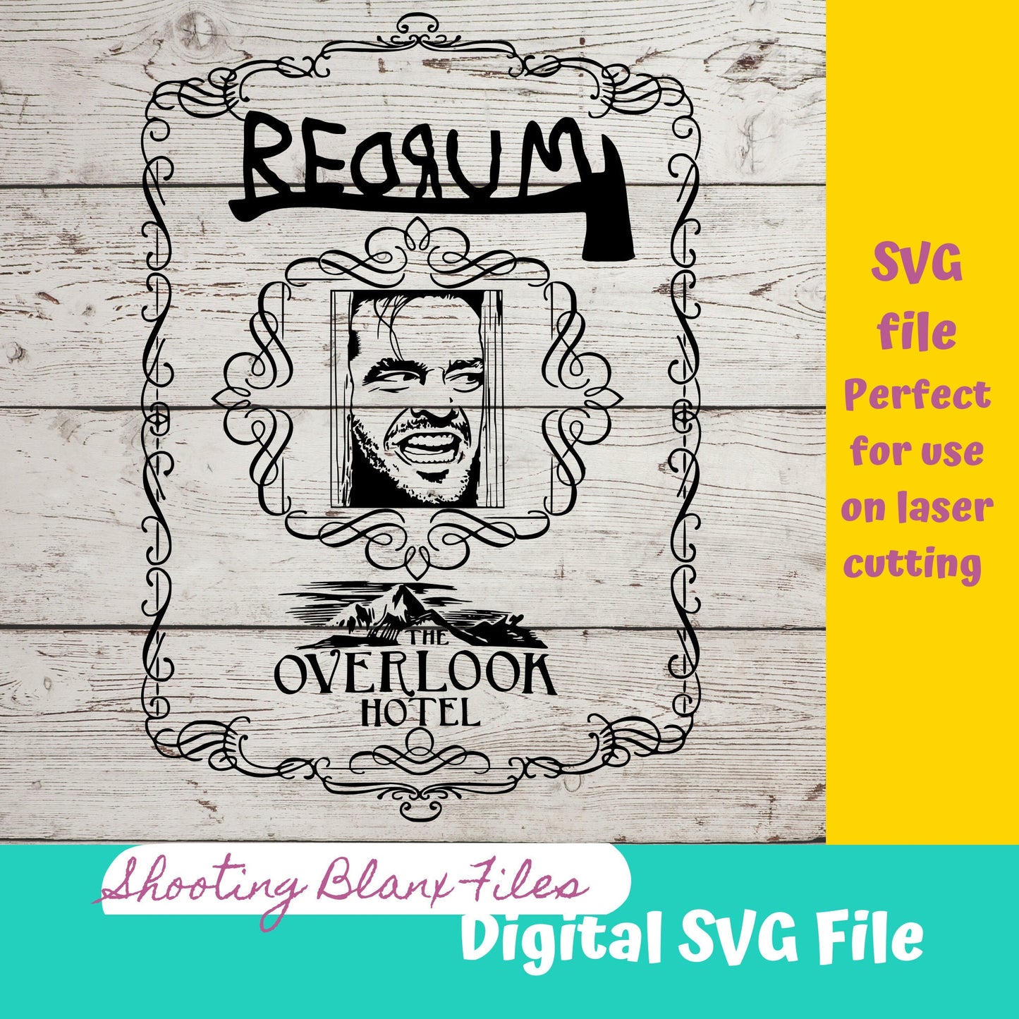 Horror Whiskey Flask Labels  SVG Files | Halloween whisky | Glowforge Cut File | Digital File, The Shinning, Here's Johnny, Redrum